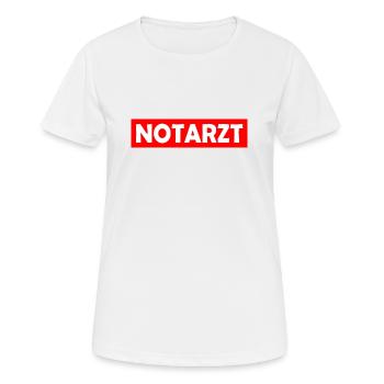 Notarzt - Frauen T-Shirt atmungsaktiv - Weiß - Vorne - AI Model Female 172 dark (172cm)