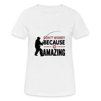 Angler Angelhaken Angelrute Sportfischer - Frauen T-Shirt atmungsaktiv - Weiß - Vorne - AI Model Female 172 dark (172cm)