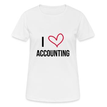 Buchhalter / Buchhaltung / erklären / Finanzen - Frauen T-Shirt atmungsaktiv - Weiß - Vorne - AI Model Female 172 dark (172cm)
