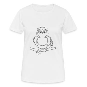 Owl, bird, gift, gift idea - Women's Breathable T-Shirt - white - Front - AI Model Female 172 dark (172cm)