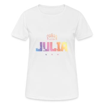 Julia - Frauen T-Shirt atmungsaktiv - Weiß - Vorne - AI Model Female 172 dark (172cm)