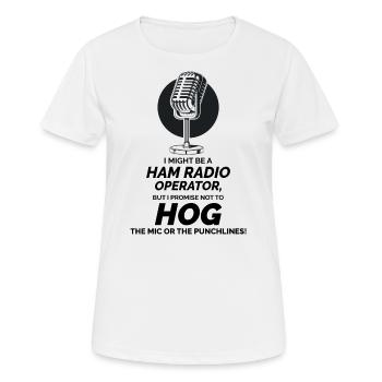 Opérateur de radio amateur humoristique sans micro ni punchline - T-shirt respirant Femme - blanc - Devant - AI Model Female 172 dark (172cm)