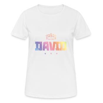 David - Frauen T-Shirt atmungsaktiv - Weiß - Vorne - AI Model Female 172 dark (172cm)