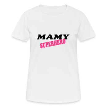 Mamy superhero - Frauen T-Shirt atmungsaktiv - Weiß - Vorne - AI Model Female 172 dark (172cm)