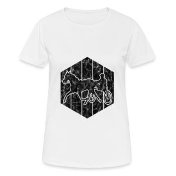 Trotteur trotter dans un style rétro ou vintage - T-shirt respirant Femme - blanc - Devant - AI Model Female 172 dark (172cm)