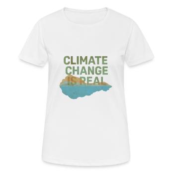 Der Klimawandel ist real - Frauen T-Shirt atmungsaktiv - Weiß - Vorne - AI Model Female 172 dark (172cm)