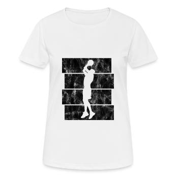 Basket basket basket basketball basketteur basketteur - T-shirt respirant Femme - blanc - Devant - AI Model Female 172 dark (172cm)