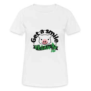 Vegan Animal lovers Animal lovers Smile of the animals - Women's Breathable T-Shirt - white - Front - AI Model Female 172 dark (172cm)