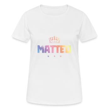 Matteo - Frauen T-Shirt atmungsaktiv - Weiß - Vorne - AI Model Female 172 dark (172cm)