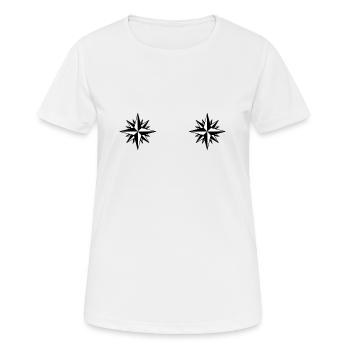 Étoiles de boussole de boussole - T-shirt respirant Femme - blanc - Devant - AI Model Female 172 dark (172cm)