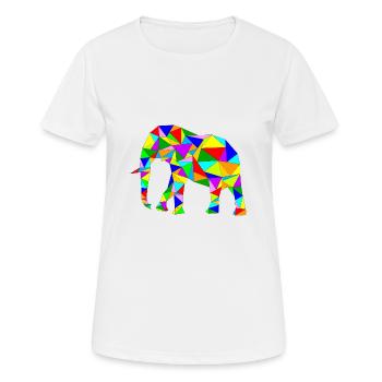 éléphant polygone hétéroclite - T-shirt respirant Femme - blanc - Devant - AI Model Female 172 dark (172cm)