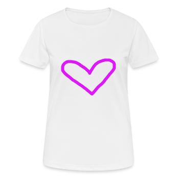 Pinkes Herz Geschenkidee Rosa Pink - Frauen T-Shirt atmungsaktiv - Weiß - Vorne - AI Model Female 172 dark (172cm)