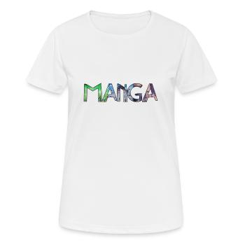 MANGA - Frauen T-Shirt atmungsaktiv - Weiß - Vorne - AI Model Female 172 dark (172cm)