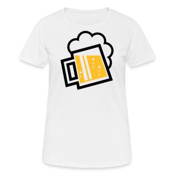 Bayrischer Bierkrug (Bier / Maßkrug / L / \ / 2C) - Frauen T-Shirt atmungsaktiv - Weiß - Vorne - AI Model Female 172 dark (172cm)