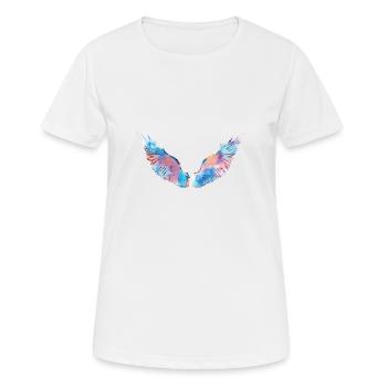 ailes d’ange, ailes, aquarelle, rouge, ailes d’ange - T-shirt respirant Femme - blanc - Devant - AI Model Female 172 dark (172cm)
