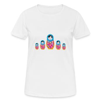 matroschka,Matroschka,Matrjoschka,Matruschka - Frauen T-Shirt atmungsaktiv - Weiß - Vorne - AI Model Female 172 dark (172cm)