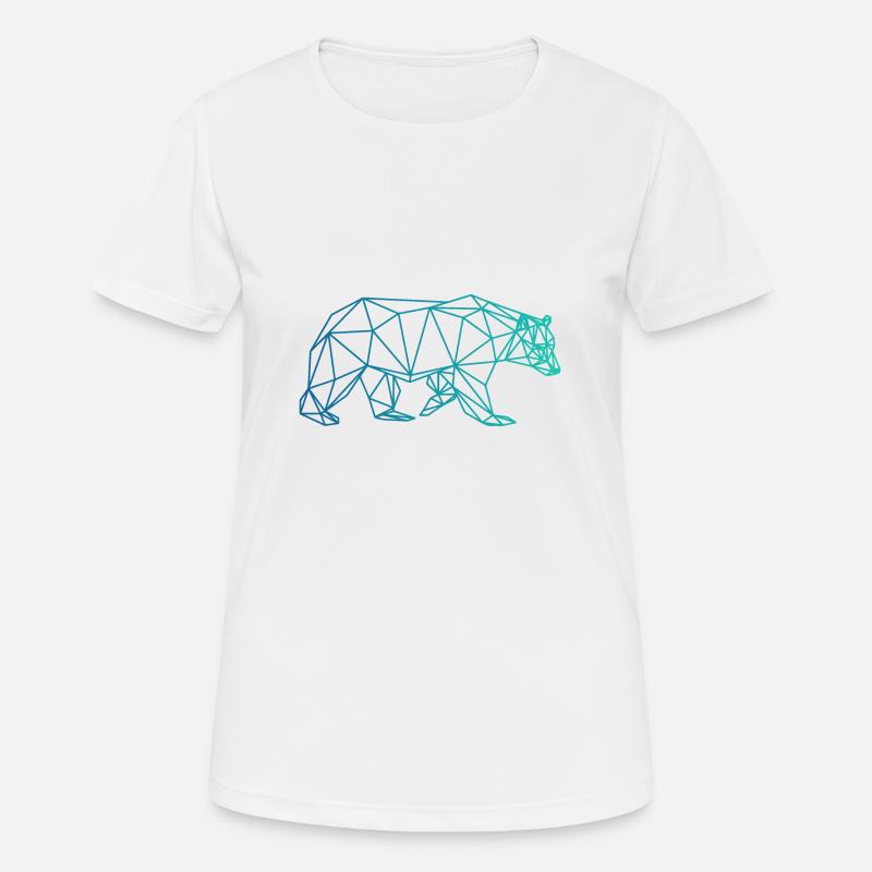 Bear brown bear Abstract polygon geometric gift - Women's Breathable T-Shirt - white