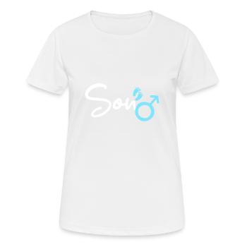 fils - T-shirt respirant Femme - blanc - Devant - AI Model Female 172 dark (172cm)