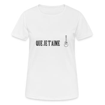 QUE JE T AIME - T-shirt respirant Femme - blanc - Devant - AI Model Female 172 dark (172cm)