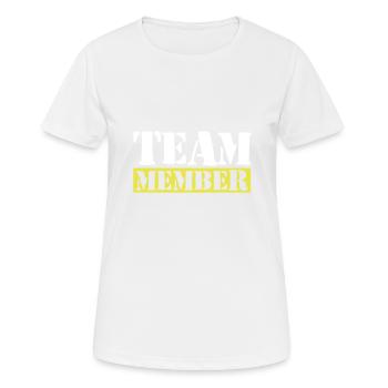 Membres de l’équipe - T-shirt respirant Femme - blanc - Devant - AI Model Female 172 dark (172cm)