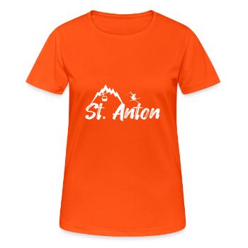 St anton - T-shirt respirant Femme - orange néon - Devant - AI Model Female 172 dark (172cm)