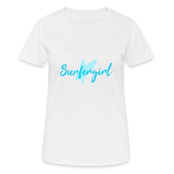 Surfergirl - Frauen T-Shirt atmungsaktiv - Weiß - Vorne - AI Model Female 172 dark (172cm)