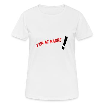 J'EN AI MARRE ! - T-shirt respirant Femme - blanc - Devant - AI Model Female 172 dark (172cm)