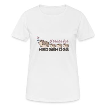 Ich bremse für Igel, für Igelliebhaber - Frauen T-Shirt atmungsaktiv - Weiß - Vorne - AI Model Female 172 dark (172cm)