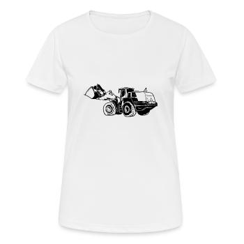 Machine de chargement silhouette sur pneus carrière - T-shirt respirant Femme - blanc - Devant - AI Model Female 172 dark (172cm)