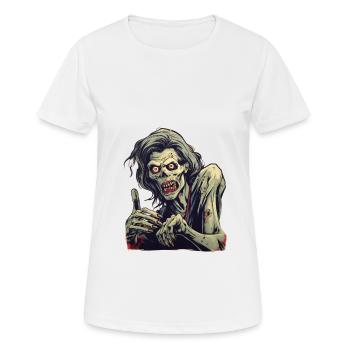 Halloween Zombie - Frauen T-Shirt atmungsaktiv - Weiß - Vorne - AI Model Female 172 dark (172cm)