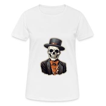 Totenschädel Halloween - Frauen T-Shirt atmungsaktiv - Weiß - Vorne - AI Model Female 172 dark (172cm)