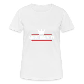 Immobilienmakler Beruf - Frauen T-Shirt atmungsaktiv - Weiß - Vorne - AI Model Female 172 dark (172cm)