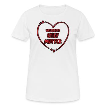 Weltbeste Stiefmutter Stiefmama Herz Bonus Mama - Frauen T-Shirt atmungsaktiv - Weiß - Vorne - AI Model Female 172 dark (172cm)