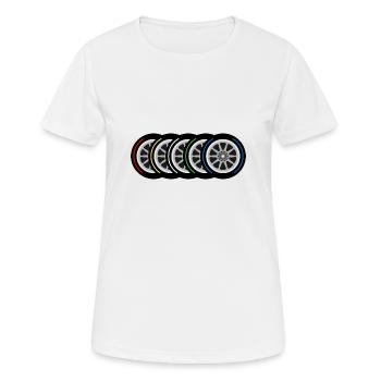 Composés de pneus - T-shirt respirant Femme - blanc - Devant - AI Model Female 172 dark (172cm)