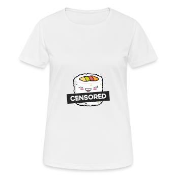 Lustige Zensierte Weiße Maki-rolle - Frauen T-Shirt atmungsaktiv - Weiß - Vorne - AI Model Female 172 dark (172cm)