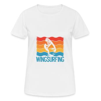 White Color Wingsurfing Man - Women's Breathable T-Shirt - white - Front - AI Model Female 172 dark (172cm)