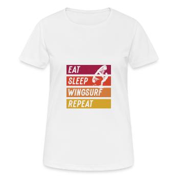 White Sleep Wingsurf Repetition - Women's Breathable T-Shirt - white - Front - AI Model Female 172 dark (172cm)