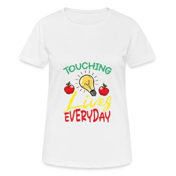 Touchez la vie quotidienne en blanc - T-shirt respirant Femme - blanc - Devant - AI Model Female 172 dark (172cm)
