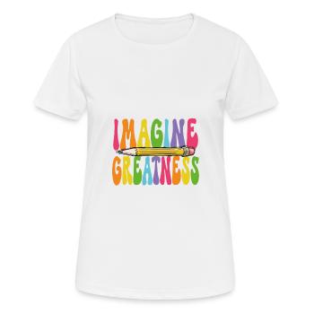 Imagine Size In White - Women's Breathable T-Shirt - white - Front - AI Model Female 172 dark (172cm)