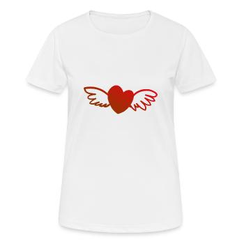 Heart with wings - Women's Breathable T-Shirt - white - Front - AI Model Female 172 dark (172cm)