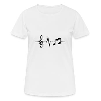 Herzschlag Noten Musik Musiker Geschenk Instrument - Frauen T-Shirt atmungsaktiv - Weiß - Vorne - AI Model Female 172 dark (172cm)
