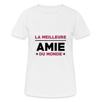 La meilleur amie du monde - T-shirt respirant Femme - blanc - Devant - AI Model Female 172 dark (172cm)