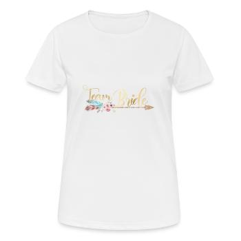 Team Bride Arrow Feather Flowers personnalisable - T-shirt respirant Femme - blanc - Devant - AI Model Female 172 dark (172cm)