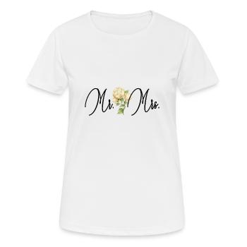 Mr and Mrs Wedding Flower - Women's Breathable T-Shirt - white - Front - AI Model Female 172 dark (172cm)