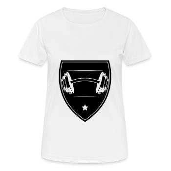Bodybuilding Gewichtheben Fitness Workout - Frauen T-Shirt atmungsaktiv - Weiß - Vorne - AI Model Female 172 dark (172cm)