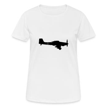 Junkers Ju87 Stuka Dive Bomber Silhouette - Women's Breathable T-Shirt - white - Front - AI Model Female 172 dark (172cm)