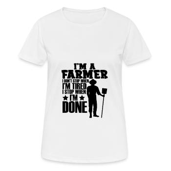 ich bin ein farmer - Frauen T-Shirt atmungsaktiv - Weiß - Vorne - AI Model Female 172 dark (172cm)