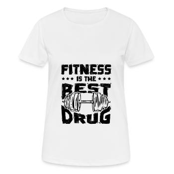 fitness beste droge - Frauen T-Shirt atmungsaktiv - Weiß - Vorne - AI Model Female 172 dark (172cm)