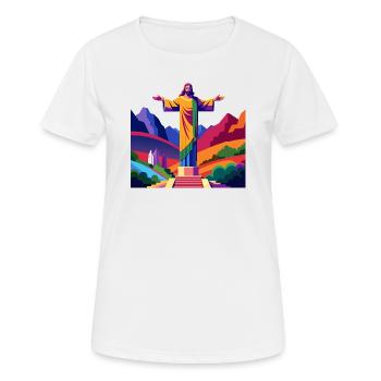 Christ Statue - Frauen T-Shirt atmungsaktiv - Weiß - Vorne - AI Model Female 172 dark (172cm)