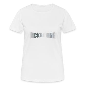 KICKBOXING - Frauen T-Shirt atmungsaktiv - Weiß - Vorne - AI Model Female 172 dark (172cm)